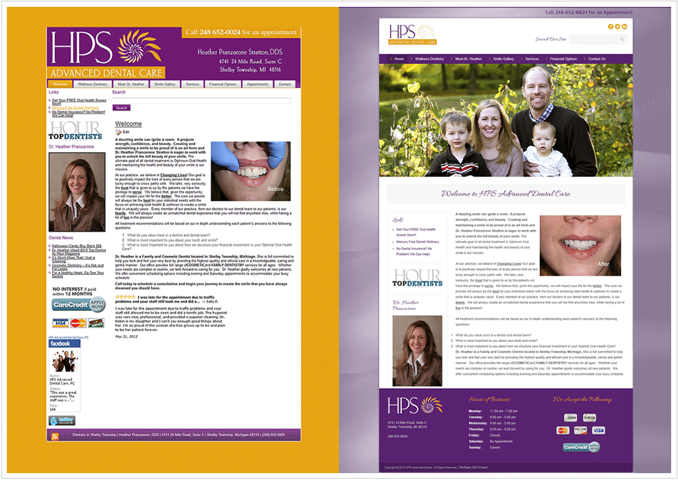 WordPress Redesigns - HPS Dental