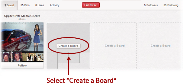 Getting started with Pinterest - Creating a board