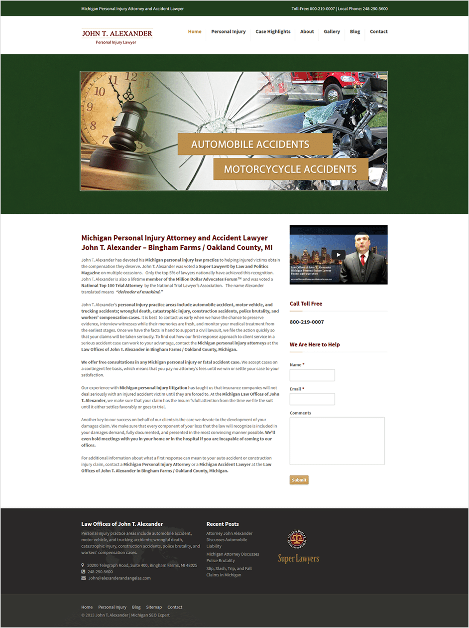 Web Design and SEO - Law Offices of John Alexander
