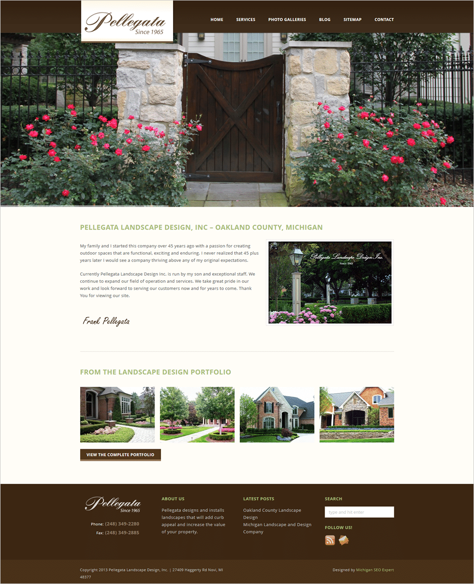 Web Design and SEO - Pellegata Landscape