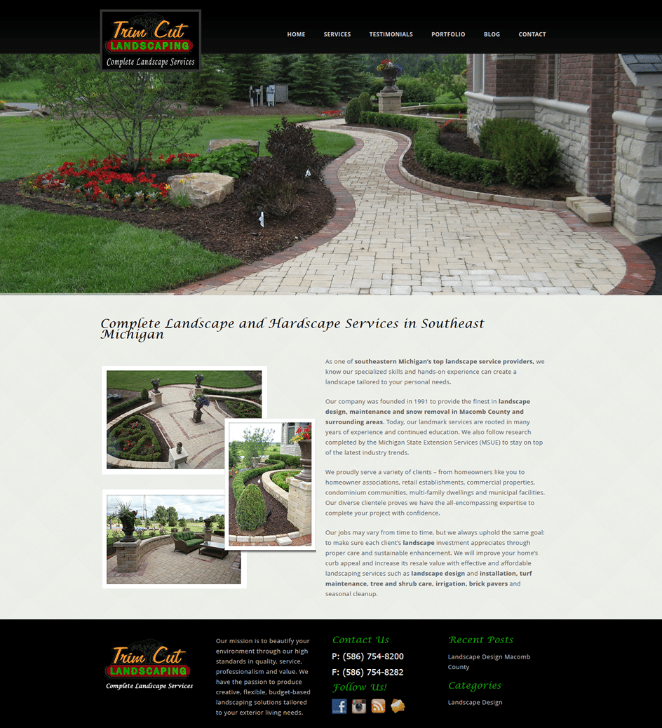 Web Design and SEO - Trim Cut Landscaping